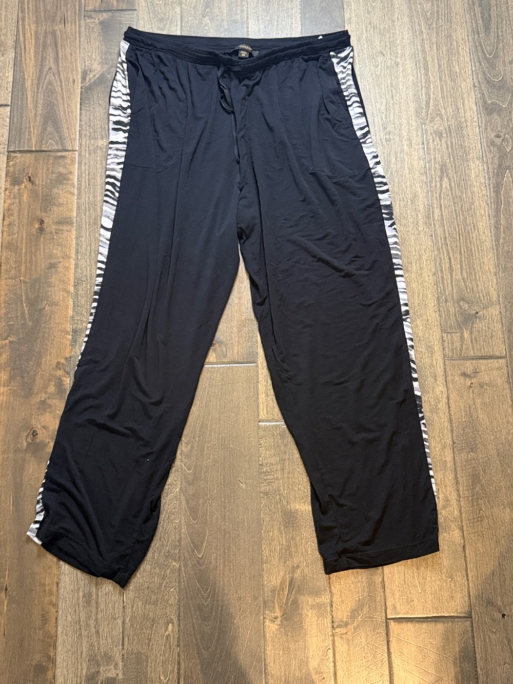 Donna Karan Black Sleepwear Pants 2X with Gold Logo